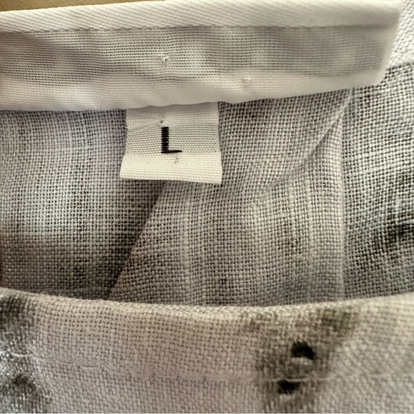 Bryn Walker Lagenlook Large 100% Linen Fran Top Ruffle Sleeve Peasant Shirt - Picture 9 of 10